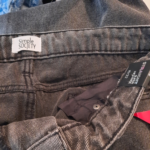 Simple Society Juniors Crop Jeans High Rise Straight Leg Distressed Size 15/32 - Picture 2 of 10
